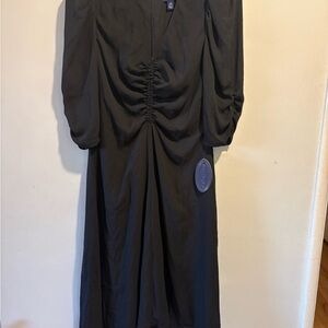 Women’s Scoop Elegant Front Ruched Black Dress Size Small 4-6